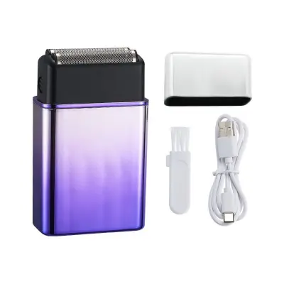 Mini prijenosni brijač za muškarce – USB, IPX vodootporan, snažan motor Purple