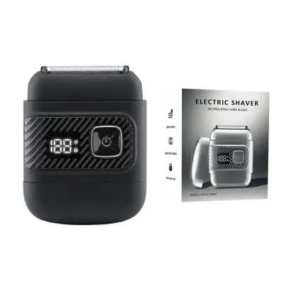 Električni brijač s 3 klizna noža, inox oštrice, Type-C Black