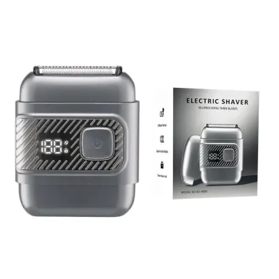 Električni brijač s 3 klizna noža, inox oštrice, Type-C Silver