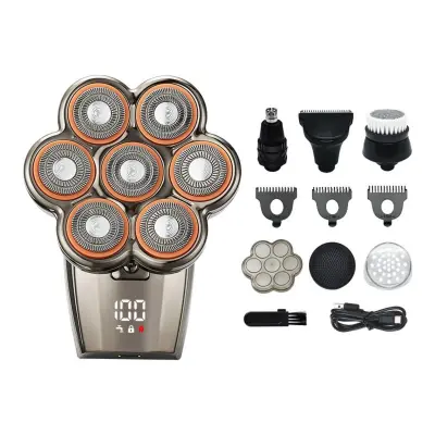 7D plutajući električni brijač, 7 oštrica, magnetska glava, LED Gunmetal