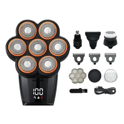 7D plutajući električni brijač, 7 oštrica, magnetska glava, LED Black