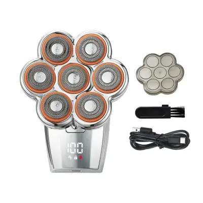 7D Plutajući Magnetski Električni Brijač – LED, Type-C, IPX5, 120min Silver
