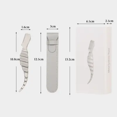 Set inox skalpela za obrve s 10 zamjenskih oštrica i futrolom