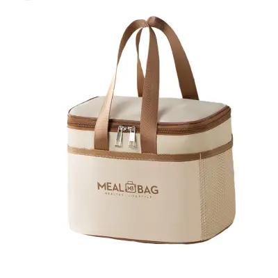 Termo torba za ručak od Oxford tkanine s aluminijskom folijom Beige