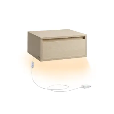 Zidni noćni ormarić set od 2 komada 35x40x18 cm bež