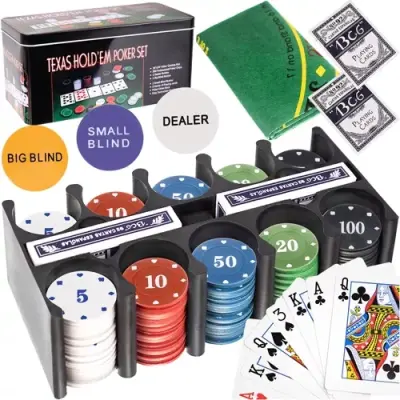 Poker set Texas Holdem, 200 žetona, karte i podloga za igru