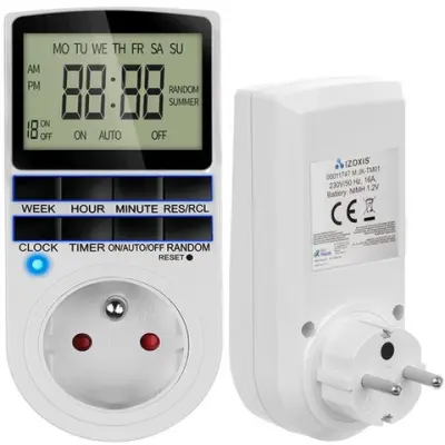 Digitalni tjedni tajmer za utičnicu, elektronički programator, 230V