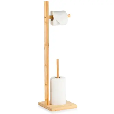 Bambusov stalak за toaletni papir s mjestom za rezervne role, 70cm