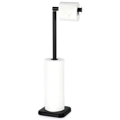 Samostojeći držač za toaletni papir, crni, visina 56cm