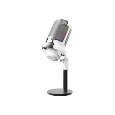 USB gejming mikrofon s RGB, pop-filter i jednim dodirom mute White