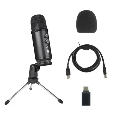 USB kondenzatorski mikrofon - studijski mikrofon za snimanje i streaming s tronošcem