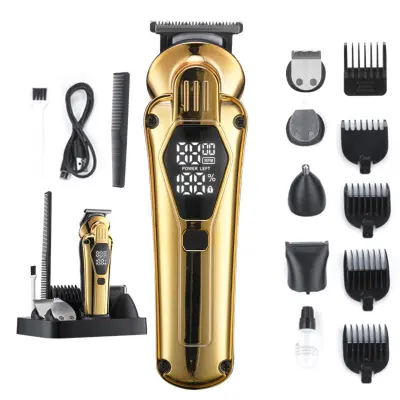 5-u-1 bežični trimer za kosu i bradu s LED zaslonom Gold