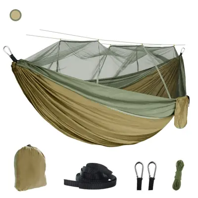 Viseća mreža protiv komaraca za dvoje, 210T najlon i visoka mreža Khaki camouflage
