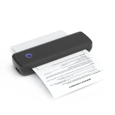 Prijenosni A4 termalni pisač bez tinte s Bluetooth i USB, baterija Black