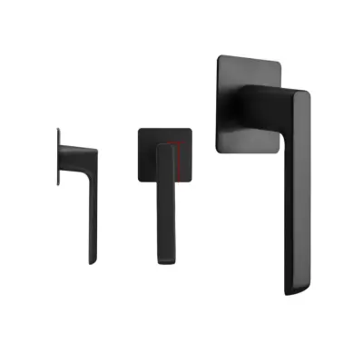 Samoljepljiva aluminijska ručka bez bušenja, nosivost 40kg Black