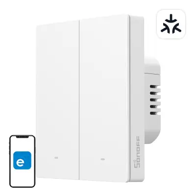 SONOFF M5-2C-80W Matter pametni WiFi zidni prekidač, 2-kanalni, za okvir