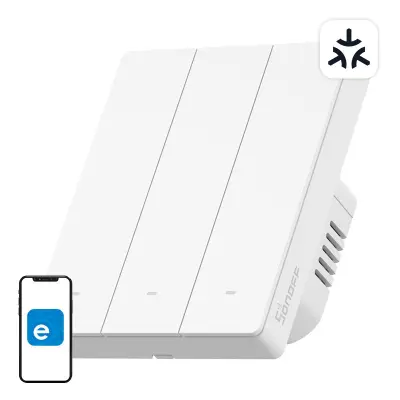 SONOFF M5-3C-80W pametni WiFi zidni prekidač, 3 kanala, Matter, Alexa Google