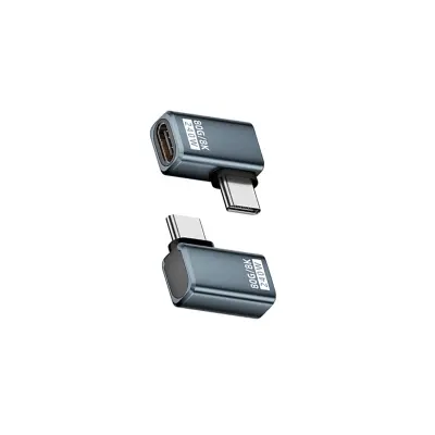 240W 80Gbps USB-C adapter (ženski na muški) s bočnim savijanjem - sivi (2 kom) Siva
