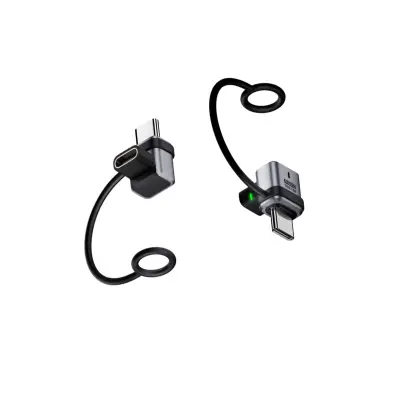 Set od 2: Type-C adapter (ženski na muški), L-oblika — 240W, 120Gbps Srebrna