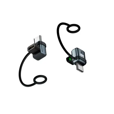 Set od 2: Type-C adapter (ženski na muški), L-oblika — 240W, 120Gbps Siva