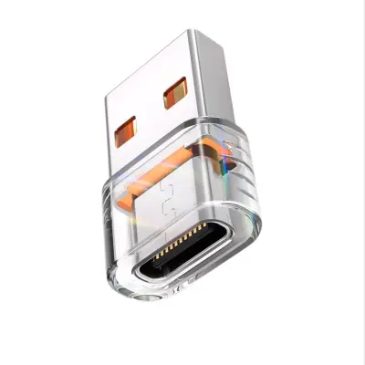 USB 2.0 na Type-C adapter - prozirni PVC konektor za prijenos podataka i punjenje