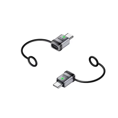 Set od 2 adaptera Type-C (ženski na muški), ravni, 240W, 120Gbps Srebrna