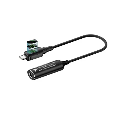 140W DC na Type-C adapter s digitalnim prikazom, kratak kabel - 4.5x0.6mm ženski na USB-C muški