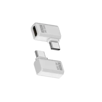 240W 80Gbps USB-C adapter (ženski na muški) s bočnim savijanjem - sivi (2 kom) Bijela