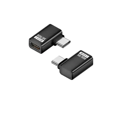 240W 80Gbps USB-C adapter (ženski na muški) s bočnim savijanjem - sivi (2 kom) Crna