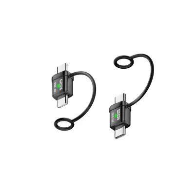 Set od 2 Type-C adaptera (muški na muški): 240W punjenje i 120Gbps prijenos podataka Crna