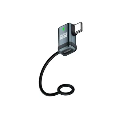 Set od 2 Type-C ženski na Type-C muški bočno zakrivljeni adapter 240W 120Gbps Siva+Plava