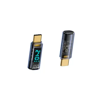 240W USB-C adapter (ženski na muški) s digitalnim zaslonom (2 kom)