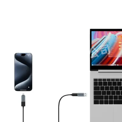 Set od 2 USB-C adaptera (muški na ženski) – adapter za blokiranje podataka, srebrni