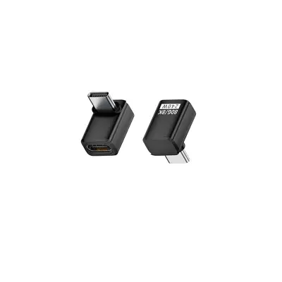 240W 80Gbps USB-C adapter (ženski na muški) - kutni, crni (2 kom) Crna