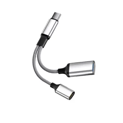 Višenamjenski Type-C na USB adapter s PD punjenjem 60W i OTG prijenosom podataka Srebrna
