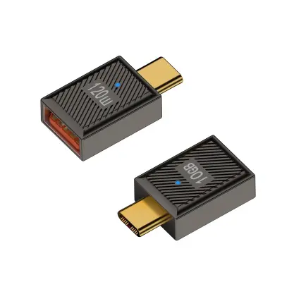 Adapter USB-A (ženski) na USB-C (muški) 120W s indikatorom, aluminijska legura