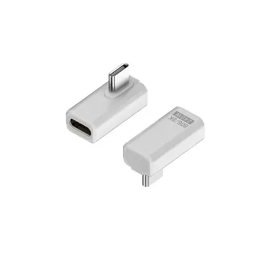 240W 80Gbps USB-C adapter (ženski na muški), kutni, siva (pakiranje od 2) Bijela