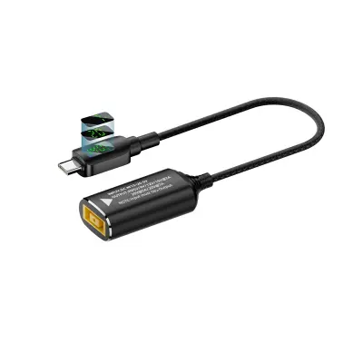 140W DC na USB-C adapter: Lenovo četvrtasti priključak (ženski) na Type-C (muški) s digitalnim zaslonom