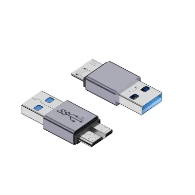 USB A muški na Micro B muški adapter - 2 kom, aluminijska legura, brzo punjenje 3A