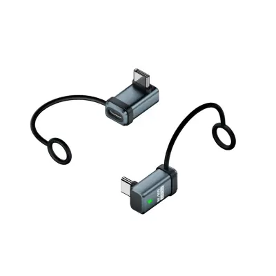 240W USB-C muški–muški 3D kutni adapter (desni kut) – prijenos podataka 120Gbps (2 kom) Plava