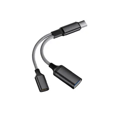 Višenamjenski Type-C na USB adapter s PD punjenjem 60W i OTG prijenosom podataka Crna