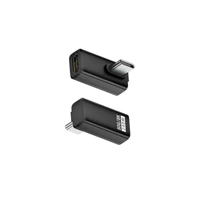 240W 80Gbps USB-C adapter (ženski na muški), kutni, siva (pakiranje od 2) Crna