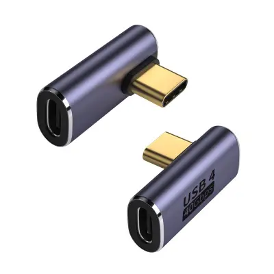 Adapter USB-C (ženski na muški) 90° - 2 kom, podržava prijenos podataka do 40 Gbps