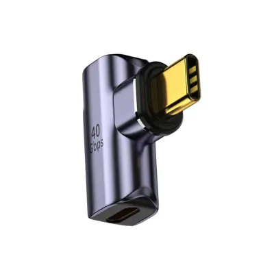 Kutni magnetski USB-C adapter (ženski na muški) - 100W, 40Gbps, 8K@60Hz