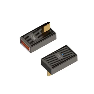 USB A ženski na USB-C muški adapter pod kutom, 120W brzo punjenje s indikatorskim svjetlom