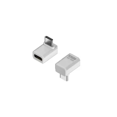 240W 80Gbps USB-C adapter (ženski na muški) - kutni, crni (2 kom) Bijela