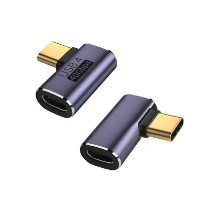 Adapter Type-C ženski na Type-C muški, bočno pod kutom - 2 kom, 40Gbps