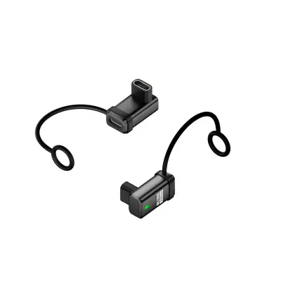 Set od 2 USB-C adaptera (ženski na ženski), 240W, 120Gbps, ugaoni Crna
