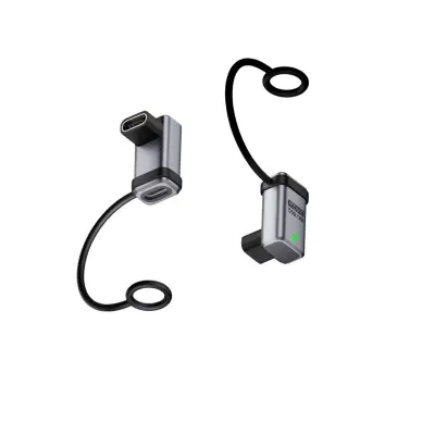 Set od 2 USB-C adaptera (ženski na ženski), 240W, 120Gbps, ugaoni Srebrna