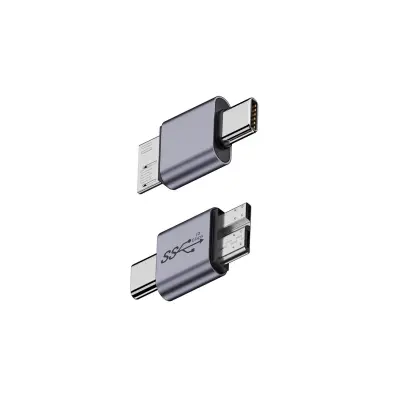 Set od 2 adaptera USB Type-C (muški) na Micro B (muški) - pretvarač od aluminijske legure